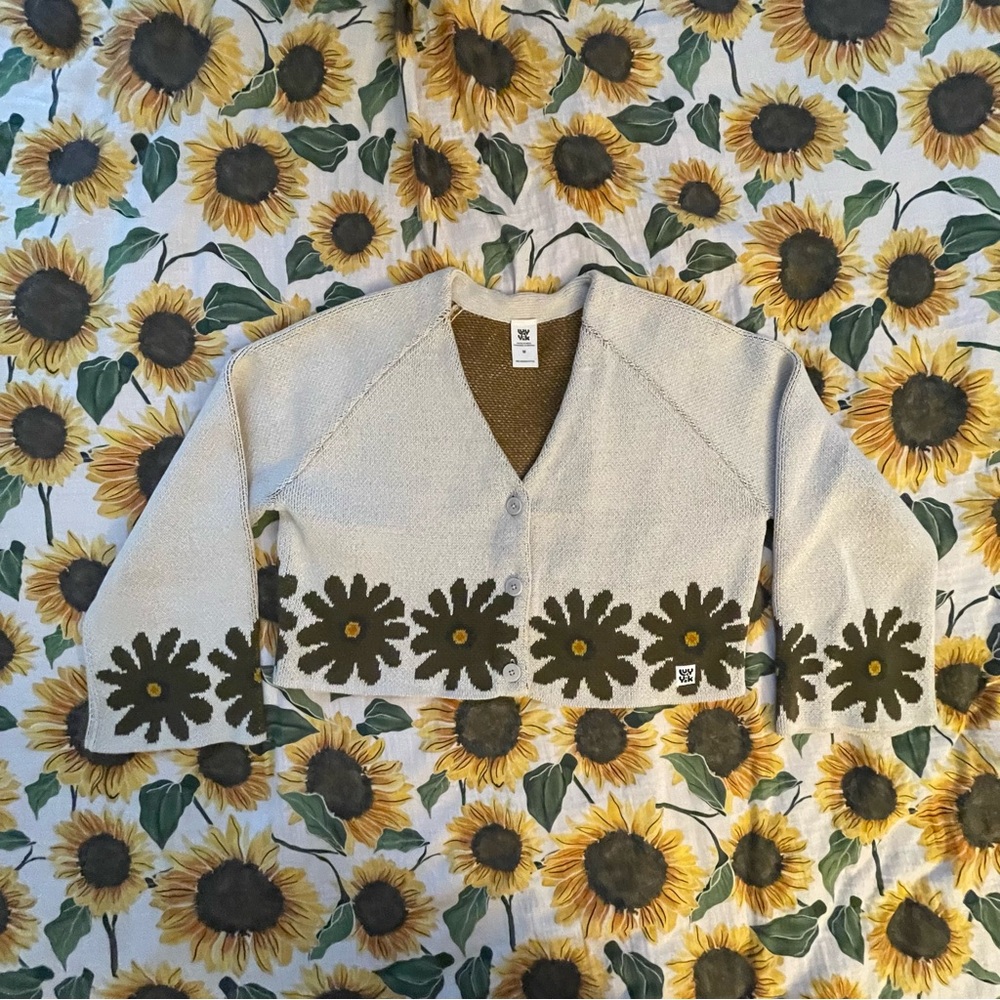 NWOT Lucy & Yak Cream Cropped Chunky Knit Cardigan